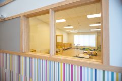 view into classroom through indoor window
