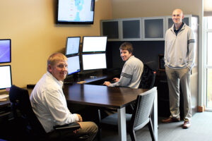 From left to right: Graff, Stowater and Jones in Heartland's operations center.