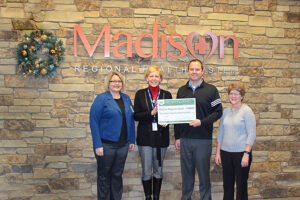 From left to right: Madison Regional Health CFO Theresa Mallet, CEO Tammy Miller, Heartland CFO Mike Malone and Accountant Sharla Fedeler. 