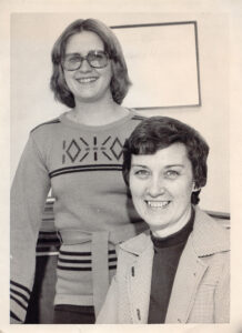 Kathie Lewis, left, in 1978 with Carolyn Rudebusch.