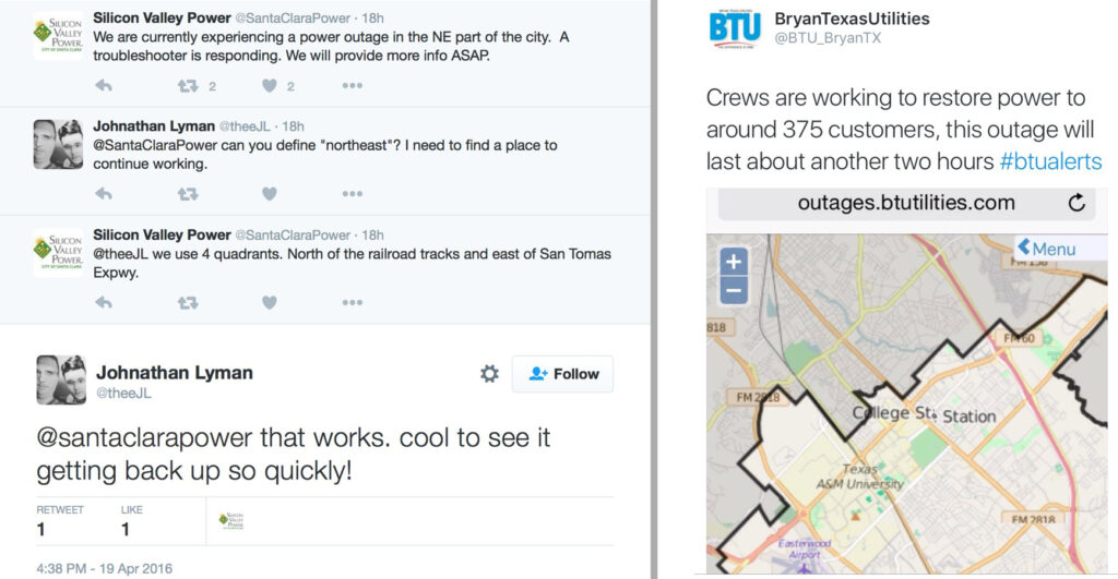 Utilities can use social media to share outage information and respond quickly to customers.