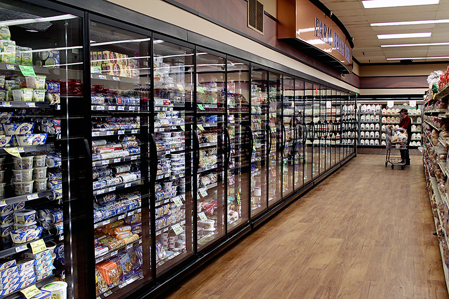 refrigeration section of a grocery store 