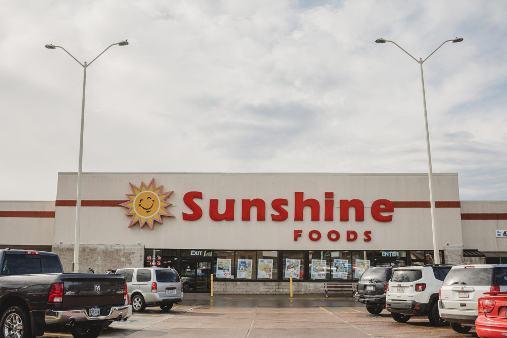 Exterior of Sunshine Foods Grocery store