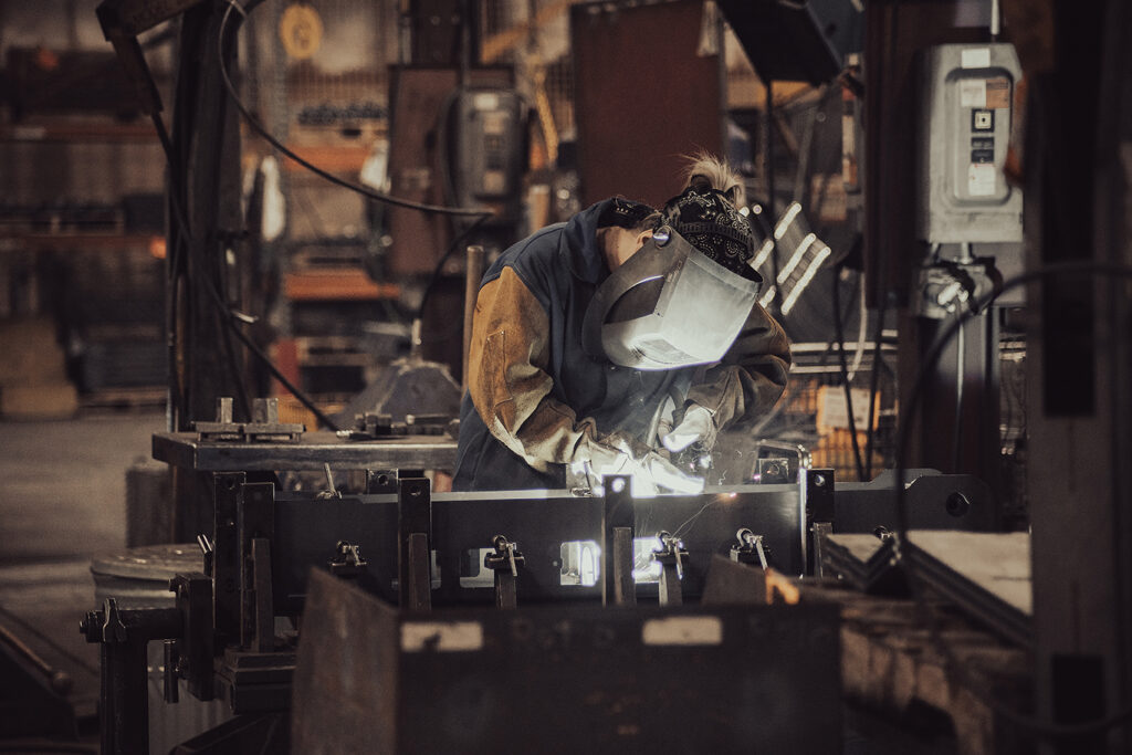 female welder working 