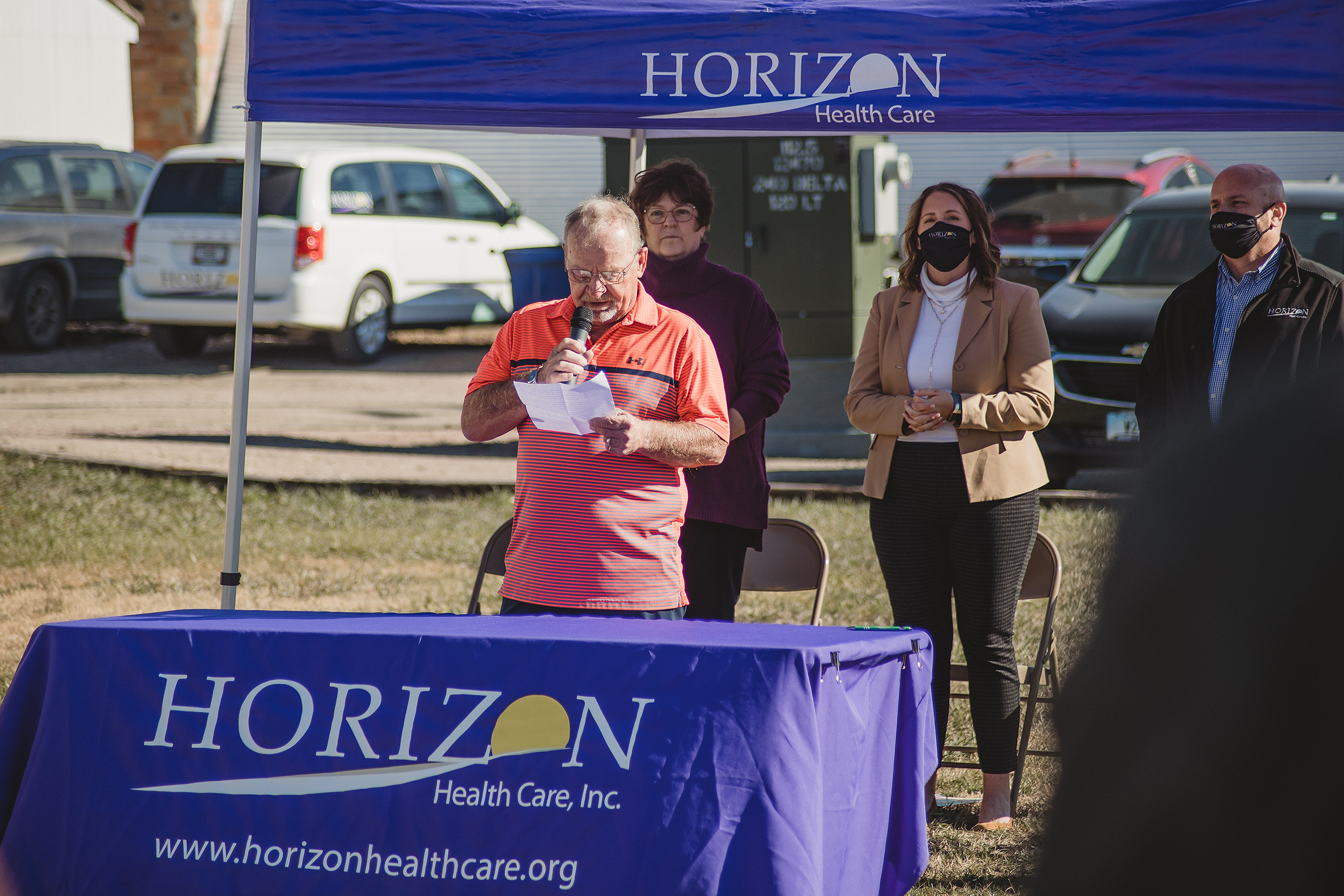 man speaking at Horizon Health Care, Inc. groundbreaking