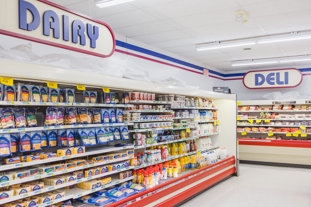 dairy and deli grocery store aisle 