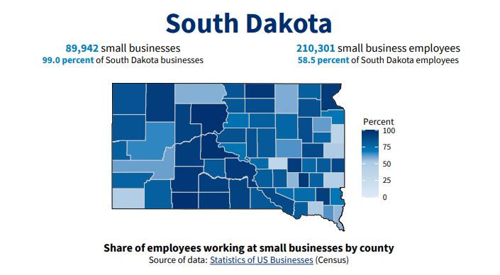 map of small businesses in south dakota