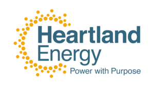 Heartland Energy logo and tag Power with Purpose