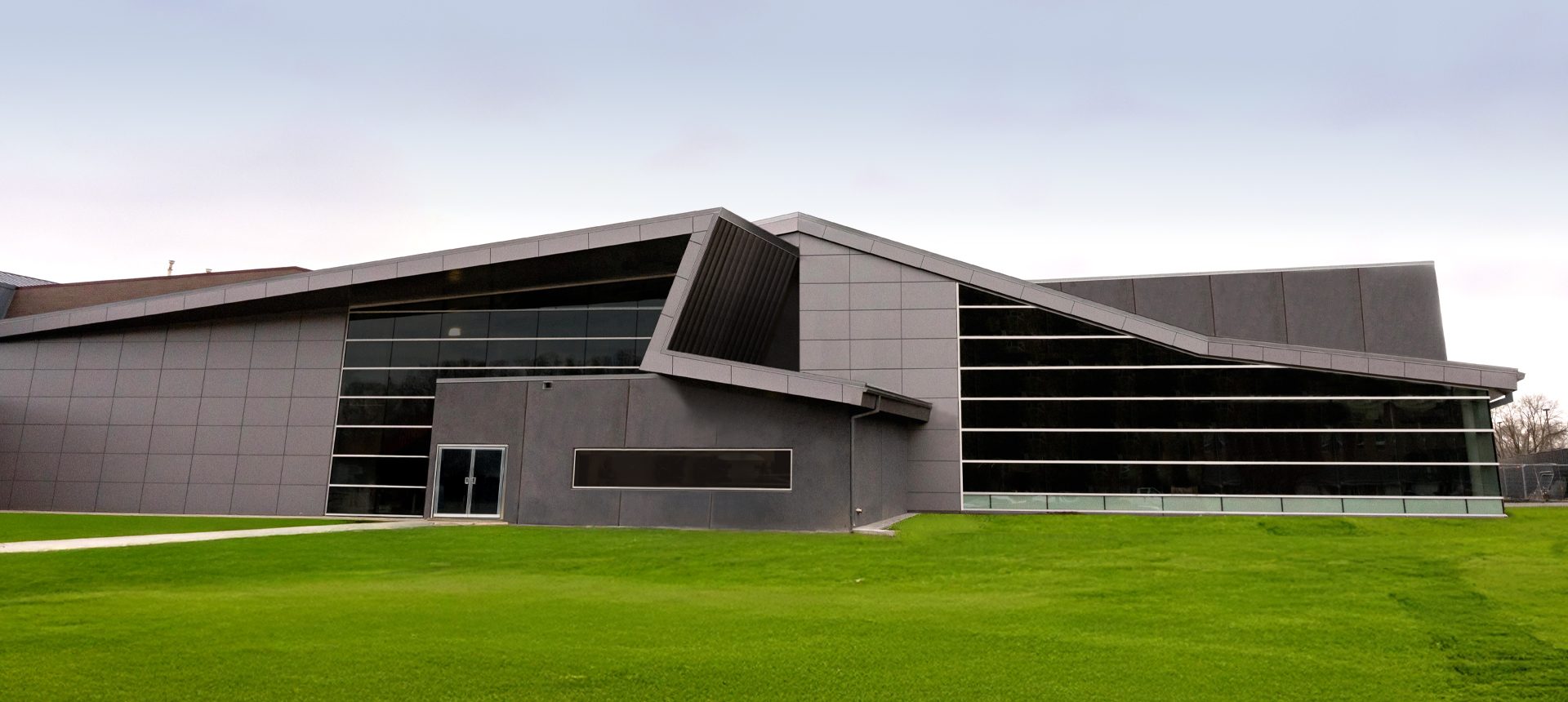 Exterior of building, USD Wellness Center and Natatorium.